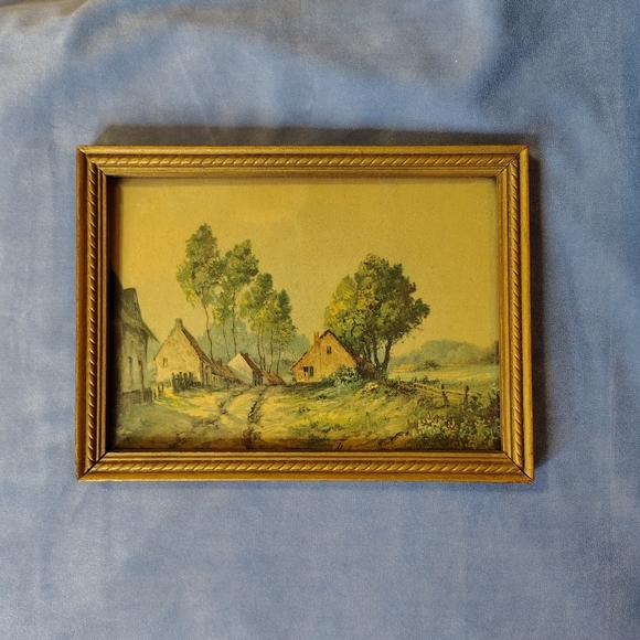 Vintage Framed Print of Pearl Hawkins Early California 1940s Painting - Picture 7 of 7